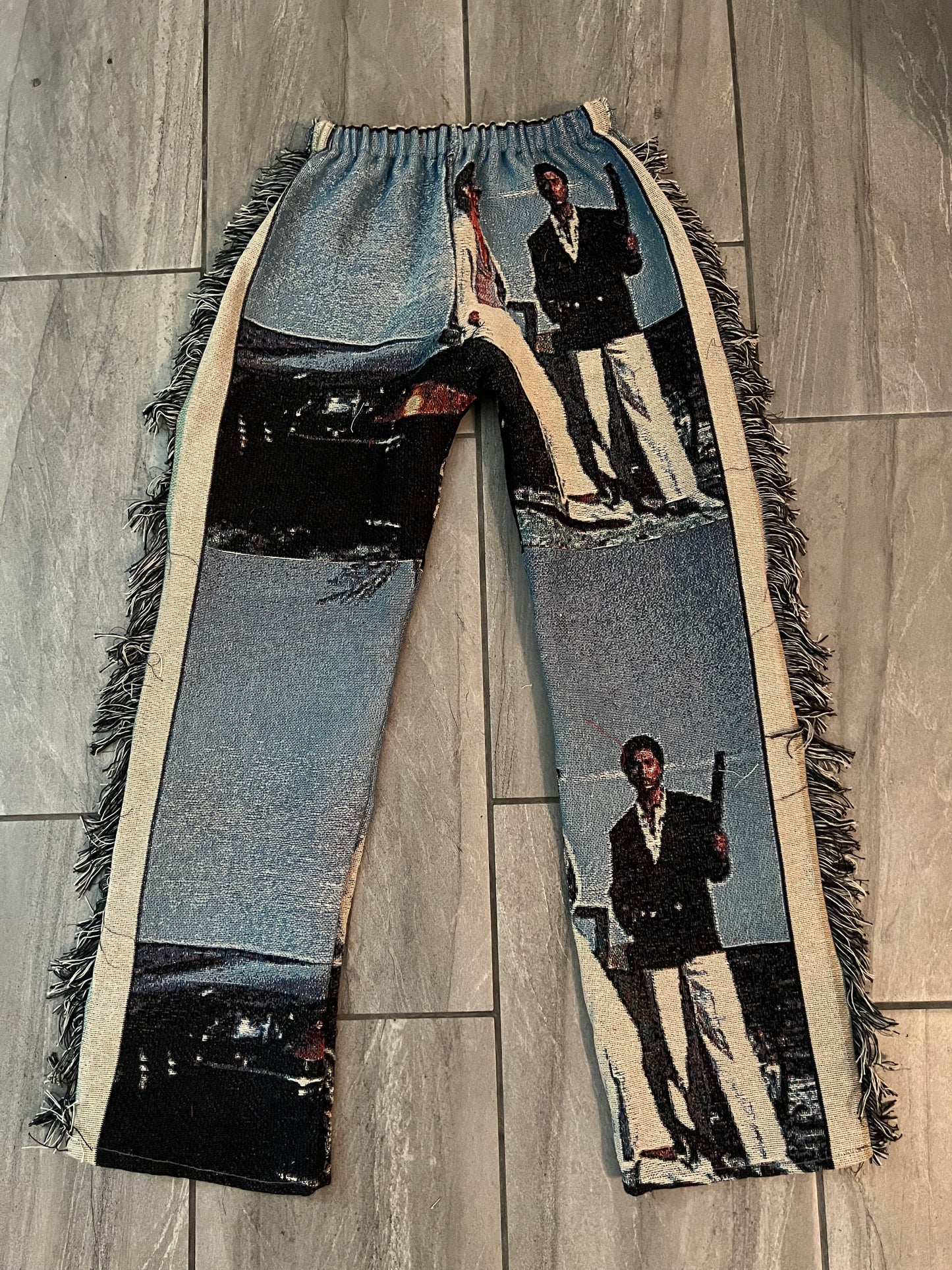 Tapestry Pants "2 Man On Car"