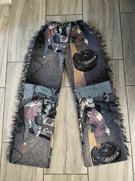 Custom Tapestry Pants "Race Car"